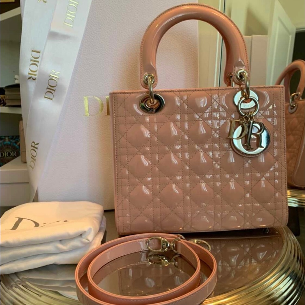 Lady Medium Dior in Patent